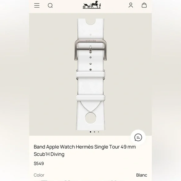 Hermes Apple Watch White Watch Band - Picture 4 of 8